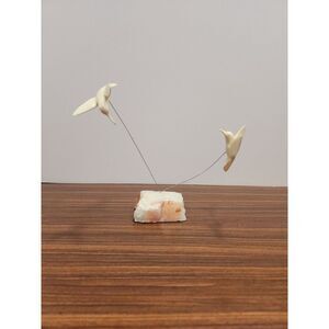 Vintage 1974 Marvin Wernick Co. Kinetic Seagull Sculpture Figurine Quartz Marble